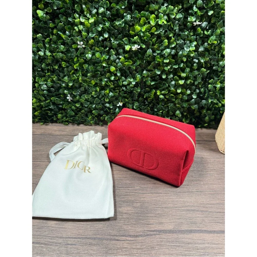 Dior Red Cosmetic Pouch bundle